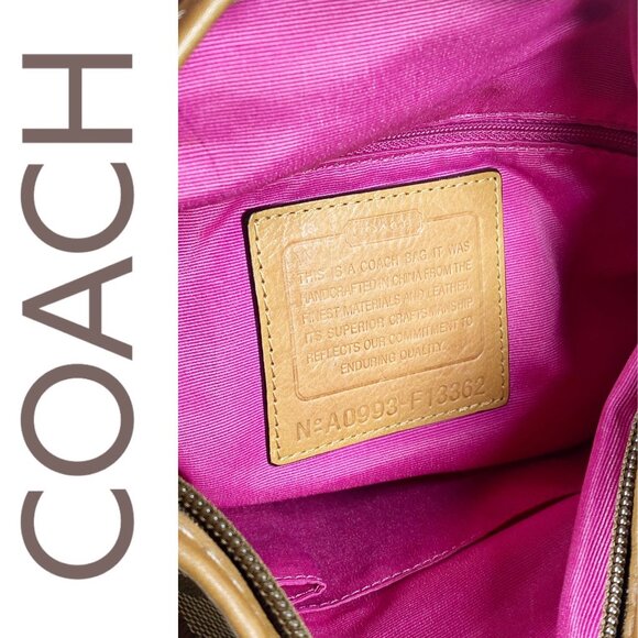 COACH Y2K SIGNATURE STRIPE PINK RUGBY DUFFLE BUCKET SHOULDER CROSSBODY BAG - Picture 7 of 16